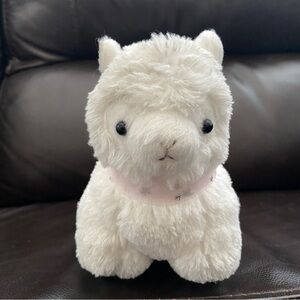 AlPacasso White Alpaca w/ Pink Ribbon Plush